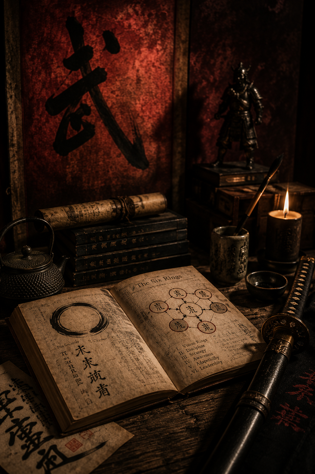 Paranormal investigation desk — candles, photographs, EVP equipment